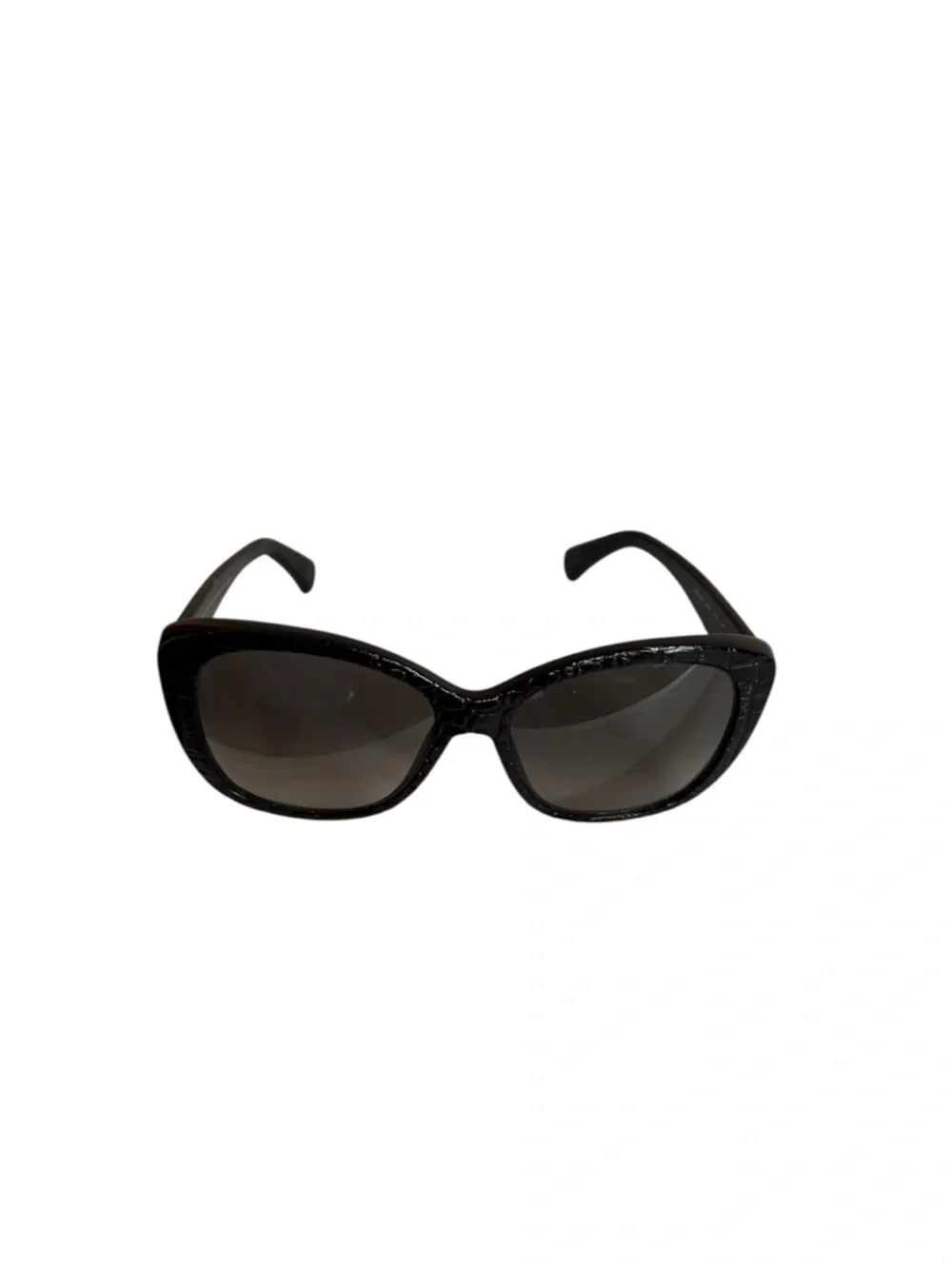 Alexander McQueen AMQ 4193/S Black Croc Textured Sunglasses Italy
